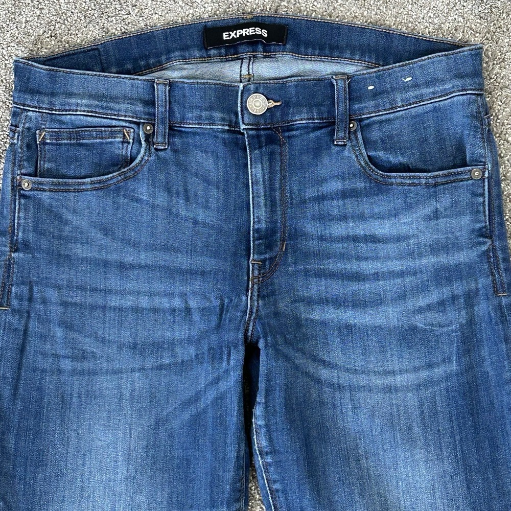 Express Barely Boot Mid-Rise Stretch Blue Jeans ~ Women's 10R - 33"ins - Picture 2 of 8